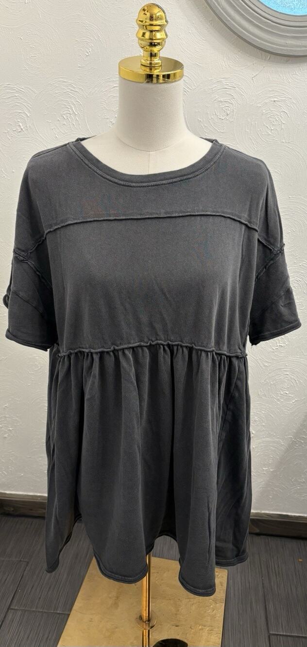 BDG Urban Outfitters Juni Babydoll Mini Dress Size Medium Black Oversized